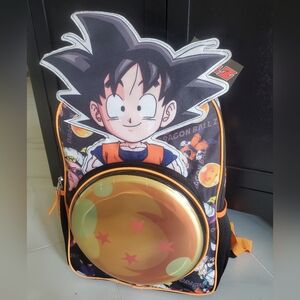 Dragonball Z Son Goku Backpack Bag With Hidden Pocket And Shiny Domed Dragonball